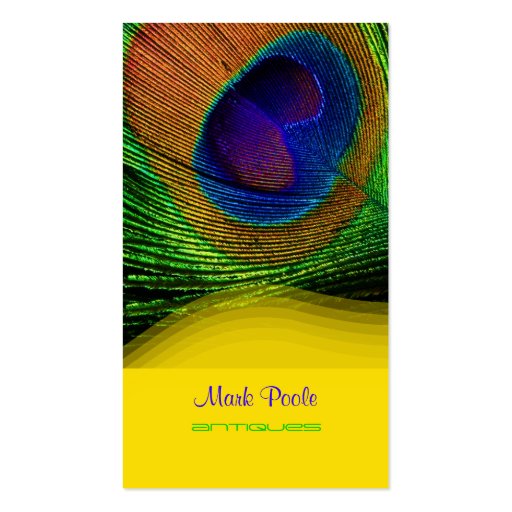 PixDezines Peacock feather Business Card Templates (front side)