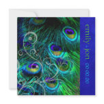 PixDezines Peacock Feather/cobalt+swirl Custom Invitations