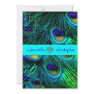 PixDezines Peacock feather /psychedelic colors invitation