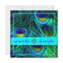 PixDezines Peacock feather /psychedelic colors Personalized Invitation