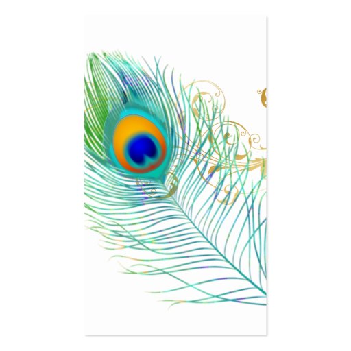 PixDezines peacock plume/diy background color Business Card Template (front side)