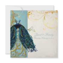 PixDezines Peacocks, Filigree+swirls/DIY text Custom Invites
