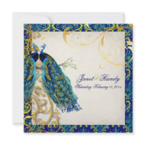 PixDezines Peacocks, Filigree+swirls/DIY text Invite