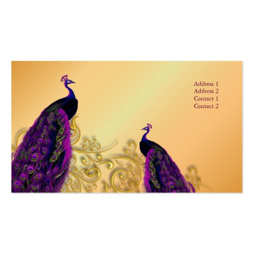 PixDezines Peacocks on gilded iron swirls|DIY colo Business Cards (back side)