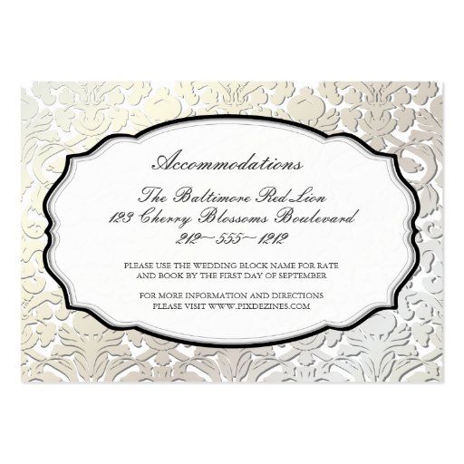 PixDezines pearl flora damask/accommodations Business Cards