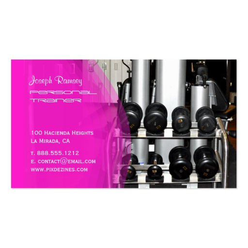 PixDezines Personal Trainer Business Card (back side)