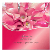 PixDezines Pink Calla lily/wedding Invitations