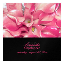 PixDezines Pink Calla lily/wedding Invitations