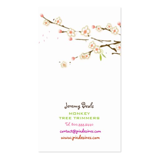 PixDezines pink cherry tree trimmers â™¥â™¥â™¥ Business Card Templates (back side)