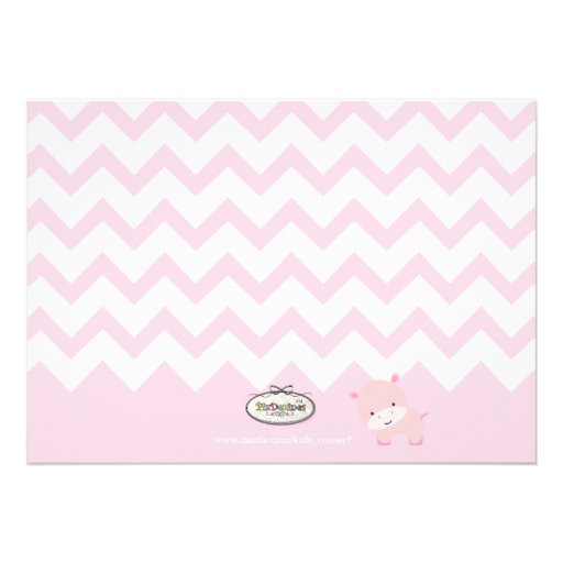 PixDezines pink hippo+chevron/diy event Personalized Invites