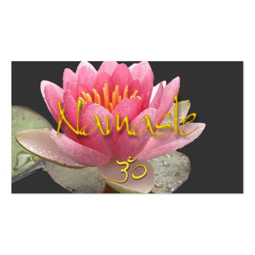PixDezines Pink Lotus, meditative healers Business Card (back side)
