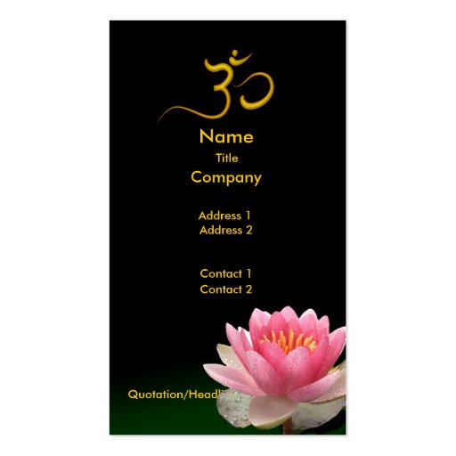 PixDezines Pink Lotus, meditative healers Business Card