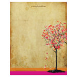 PixDezines Pink Maple Tree Customized Letterhead