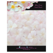 PixDezines pink plumeria/beach stationery/diy colo Letterhead Design