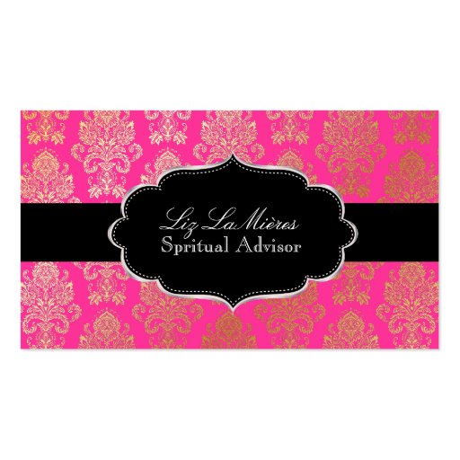 PixDezines Pink Victorian Damask/DIY color Business Card Template