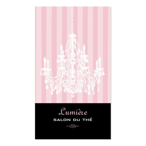 PixDezines Pink+White Chandelier/DIY background Business Card Template (front side)