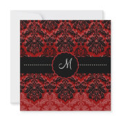 PixDezines Piqué, Damask / Black Red Velvet