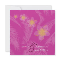 PixDezines Plumeria Hawaiian Islands/DIY /fuschia Personalized Invite