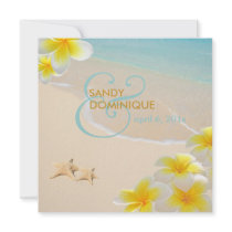 PixDezines Plumeria Lei /beach/starfish tropical Personalized Invite