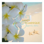 PixDezines Plumeria Lei /beach/starfish tropical Personalized Invitation
