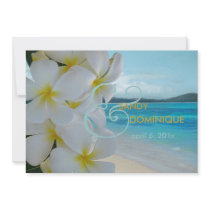 PixDezines Plumeria Lei /beach/tropical wedding Custom Invite