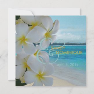 PixDezines Plumeria Lei /beach/tropical wedding invitation