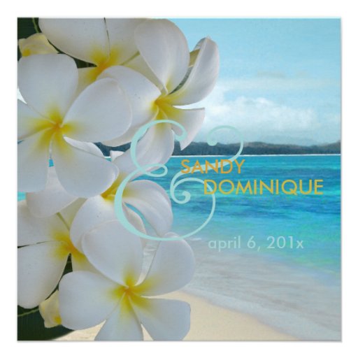 PixDezines Plumeria Lei /beach/tropical wedding Invitation