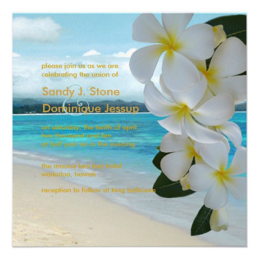 PixDezines Plumeria Lei /beach/tropical wedding Invitation