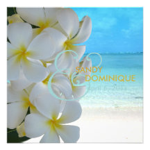 PixDezines Plumeria Lei /beach/tropical wedding Personalized Invitation