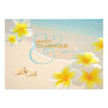 PixDezines Plumeria Lei+starfish+beach Invitations