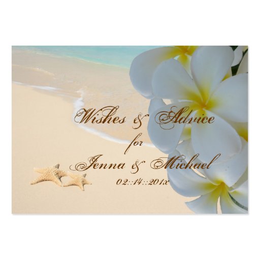 PixDezines Plumeria Leis Wishes + Advice Cards Business Card (front side)