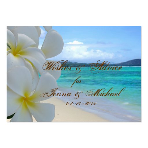 PixDezines Plumeria Leis Wishes + Advice Cards Business Card Templates (front side)