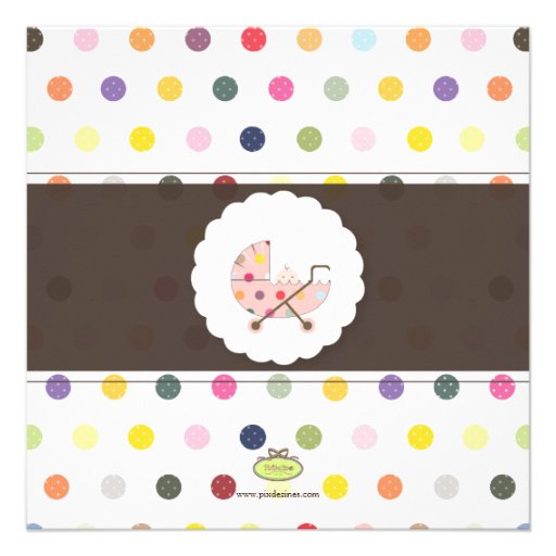 PixDezines Polkadots + Minidots baby shower Personalized Announcements