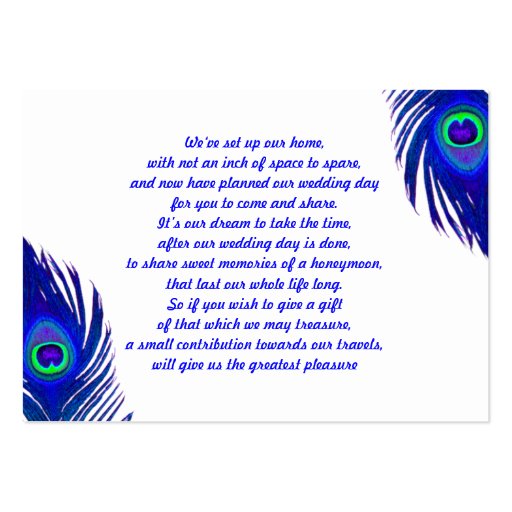 PixDezines psychedelic peacock/cobalt blue Business Card Templates (front side)