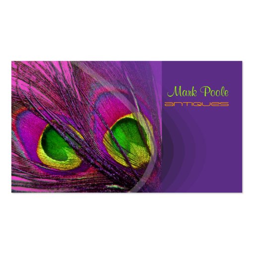 PixDezines Psychedelic Peacock, Customize It! Business Card (front side)