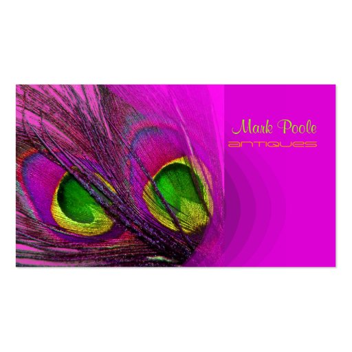 PixDezines Psychedelic Peacock, Customize It! Business Card Template (front side)