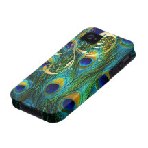 PixDezines Psychedelic Peacock+filigree swirls Case For The iPhone 4