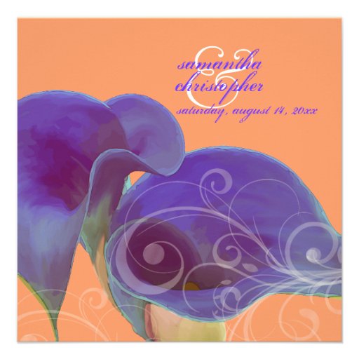 PixDezines purple calla lilies/diy Invites