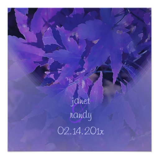PixDezines purple maple leaves Invite