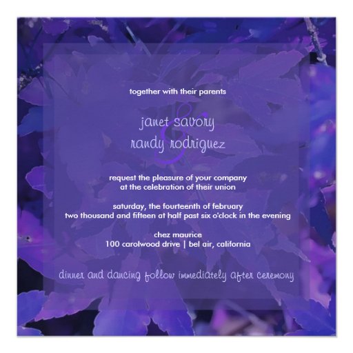 PixDezines purple maple leaves Invite