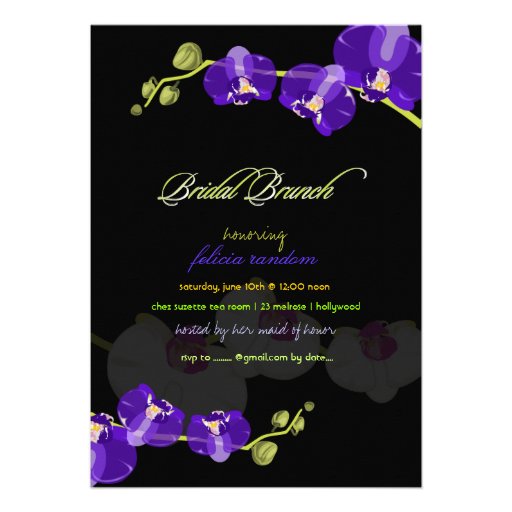 PixDezines purple orchid/bridal/diy background Personalized Invitation