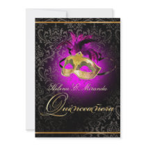 PixDezines Quincenera/Magenta/DIY color!!/Damask Announcements