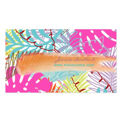 PixDezines rainforest/tropical foliage/DIY color Business Cards (front side)