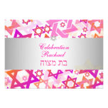 PixDezines reception bar mitzvah/pink/silver invitations