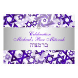 PixDezines reception bar mitzvah/violet/silver invitations