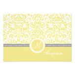 PixDezines reception fidora damask/yellow+grey invitations