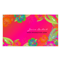 PixDezines retro bold tropical flowers/sherbet Business Card Template