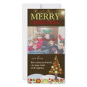 PixDezines Retro Christmas Ornaments Tree Picture Card