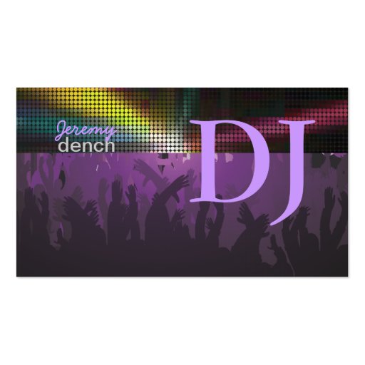 PixDezines Retro DJ+dance hall Business Card (front side)