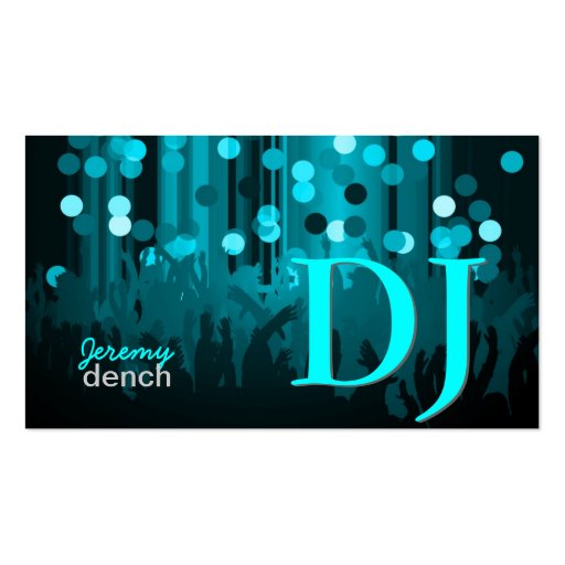 PixDezines Retro DJ+dance hall Business Cards